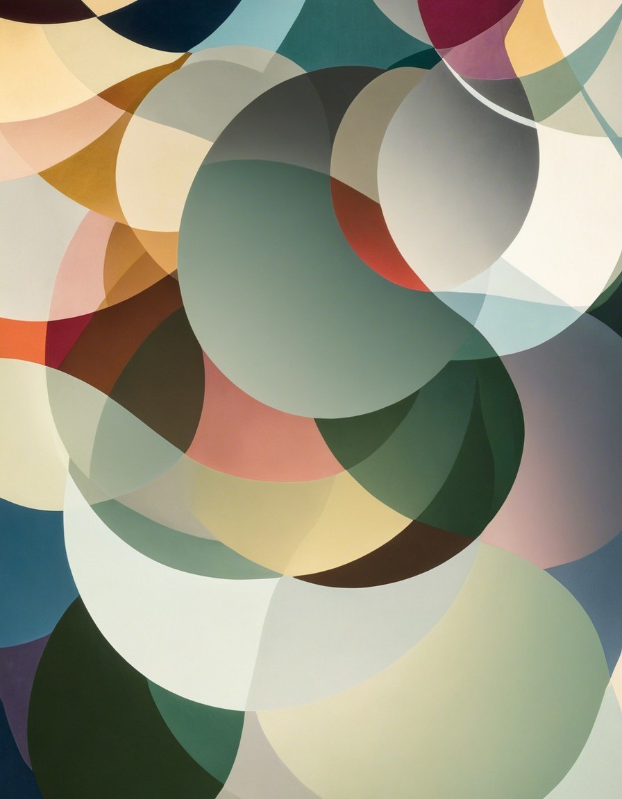 Abstract Composition of Overlapping Soft-Colored Circles