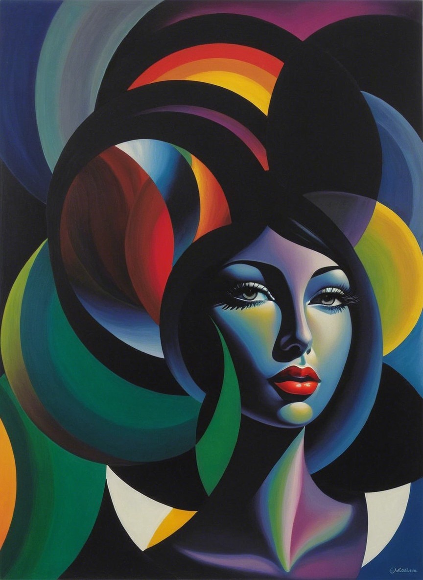 Stylized portrait of a woman with vibrant colors