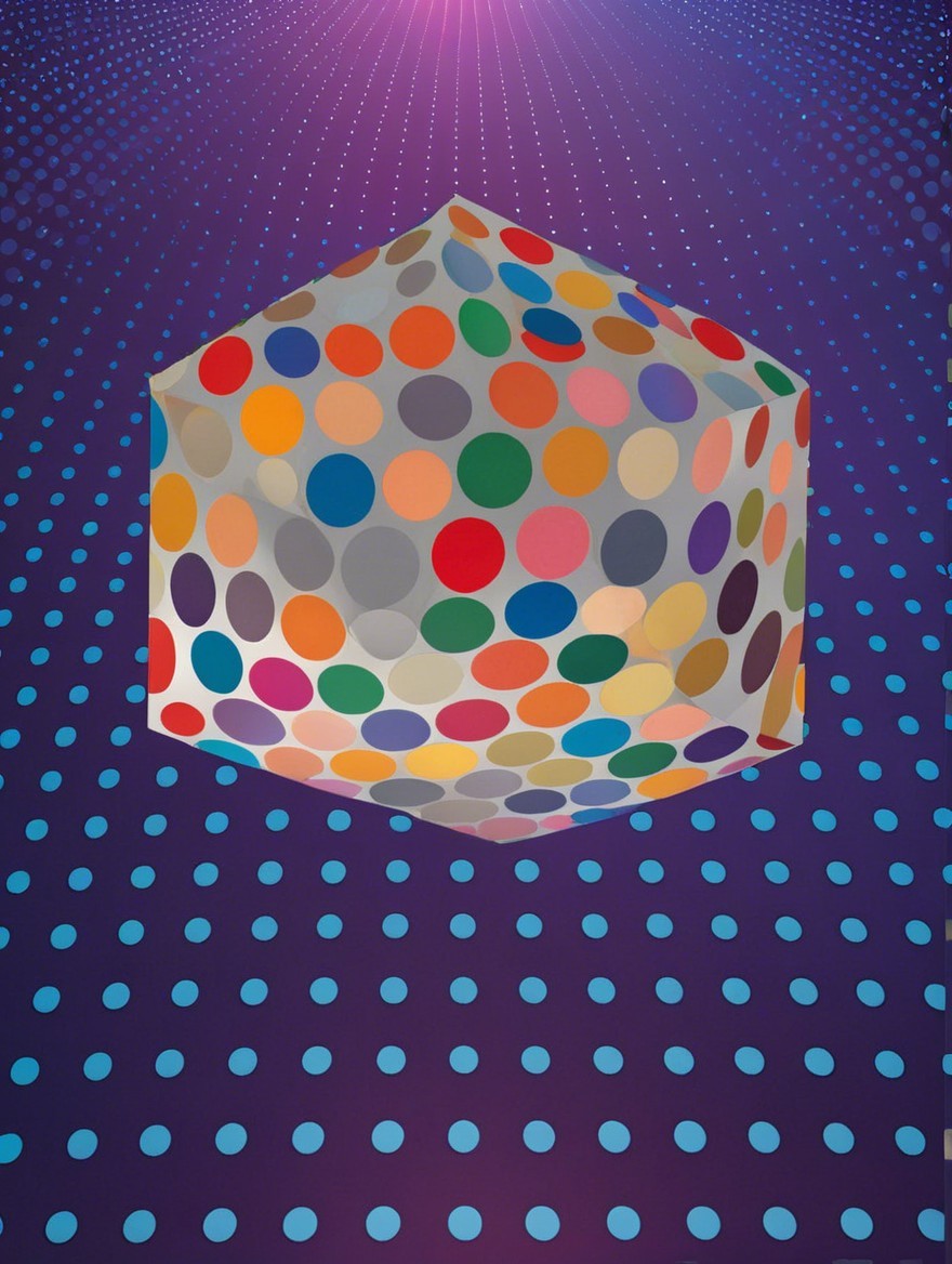 Three-Dimensional Pentagonal Shape with Colorful Dots