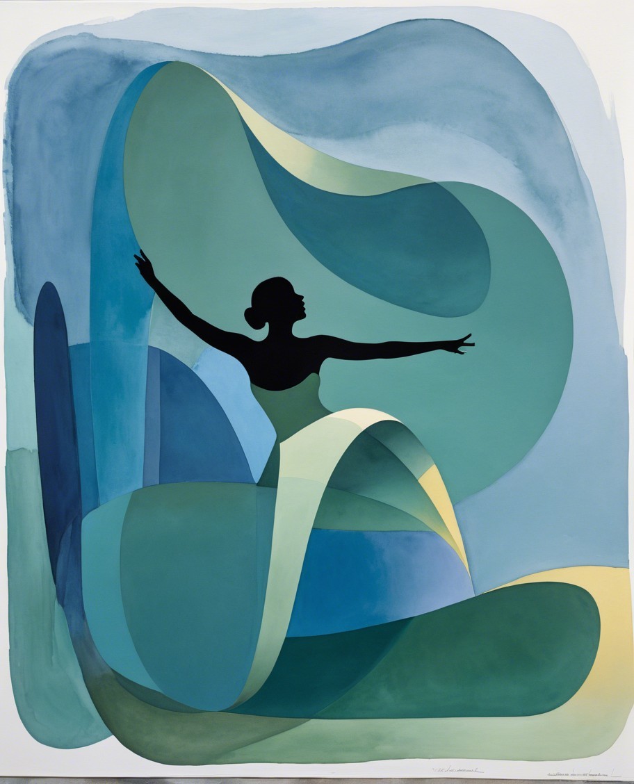 Silhouette of a Dancer with Abstract Background