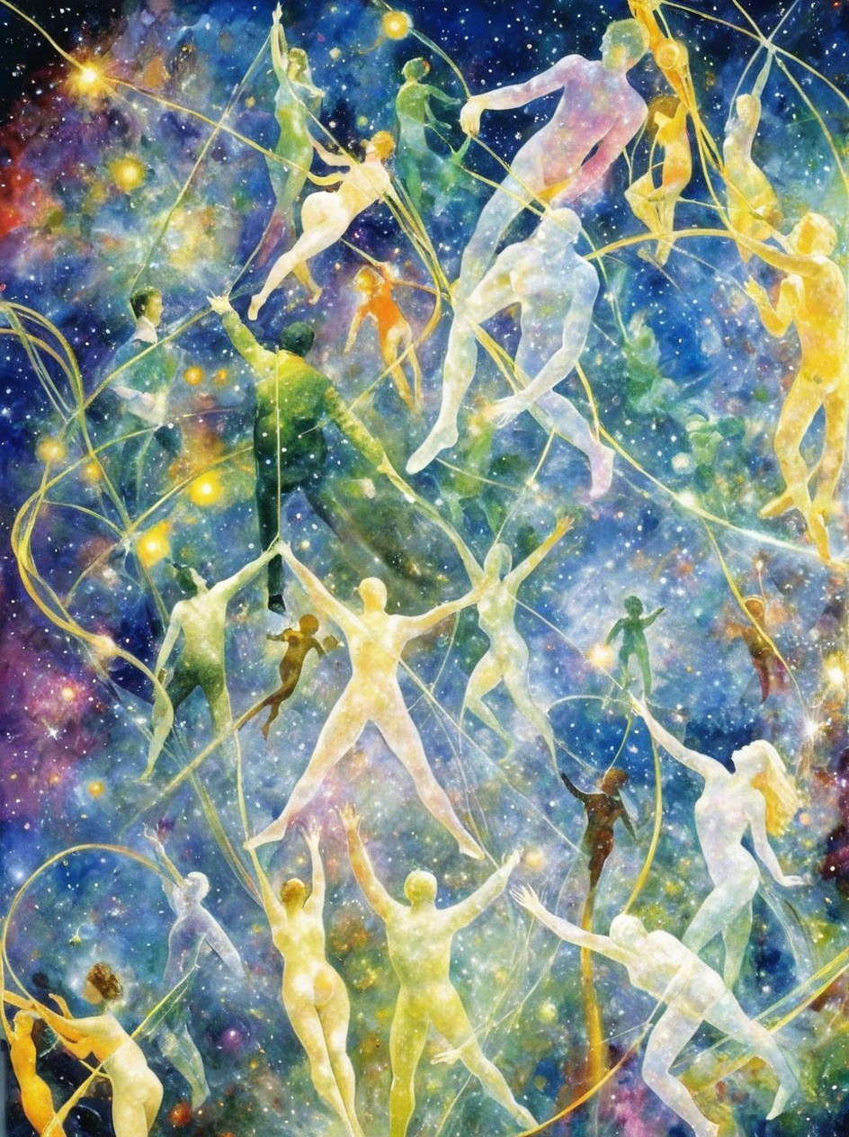 Translucent Luminous Figures in Cosmic Background