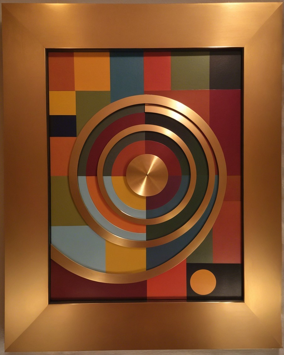 Vibrant Geometric Shapes in Concentric Circles and Squares
