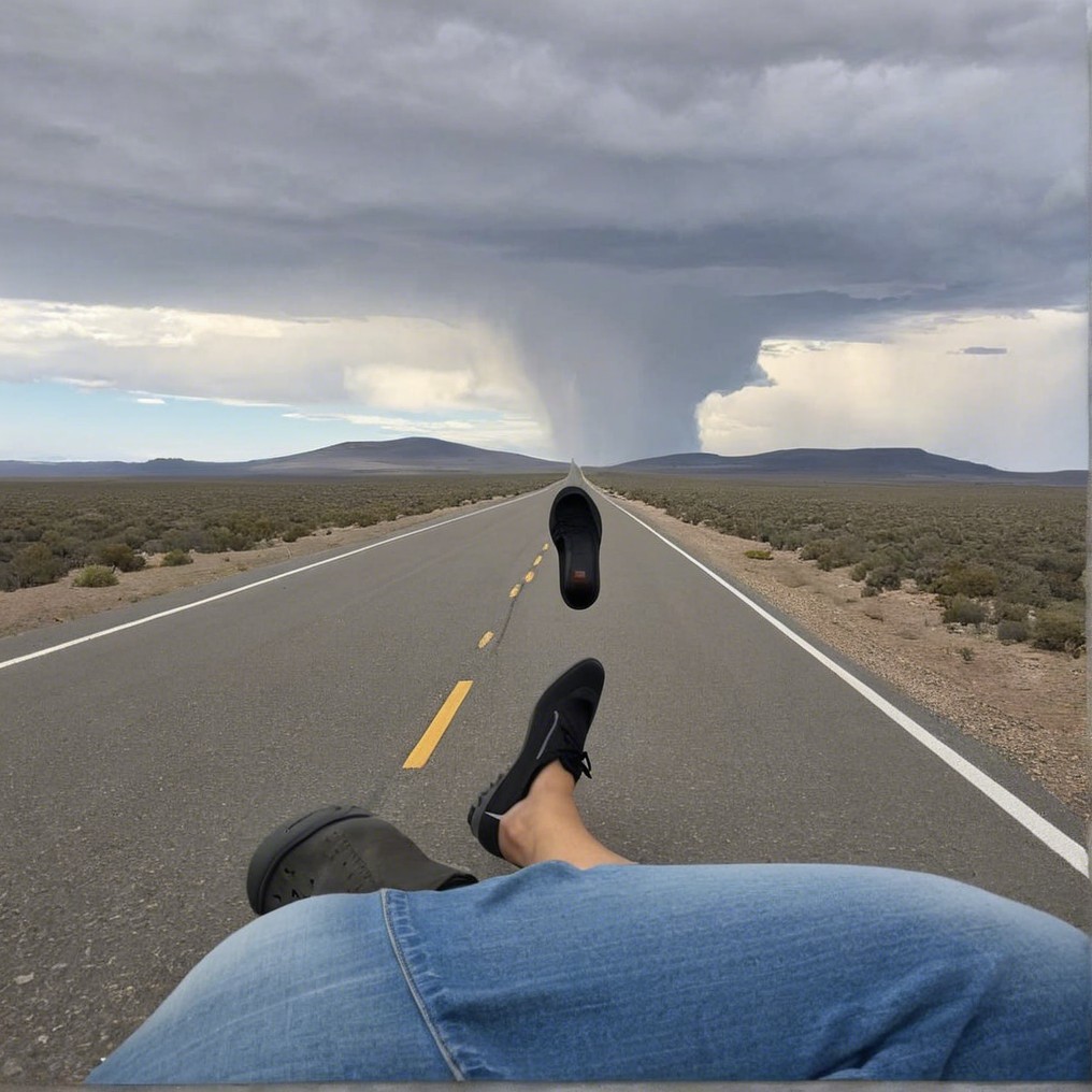 Wide Empty Road Under Dramatic Cloudy Sky