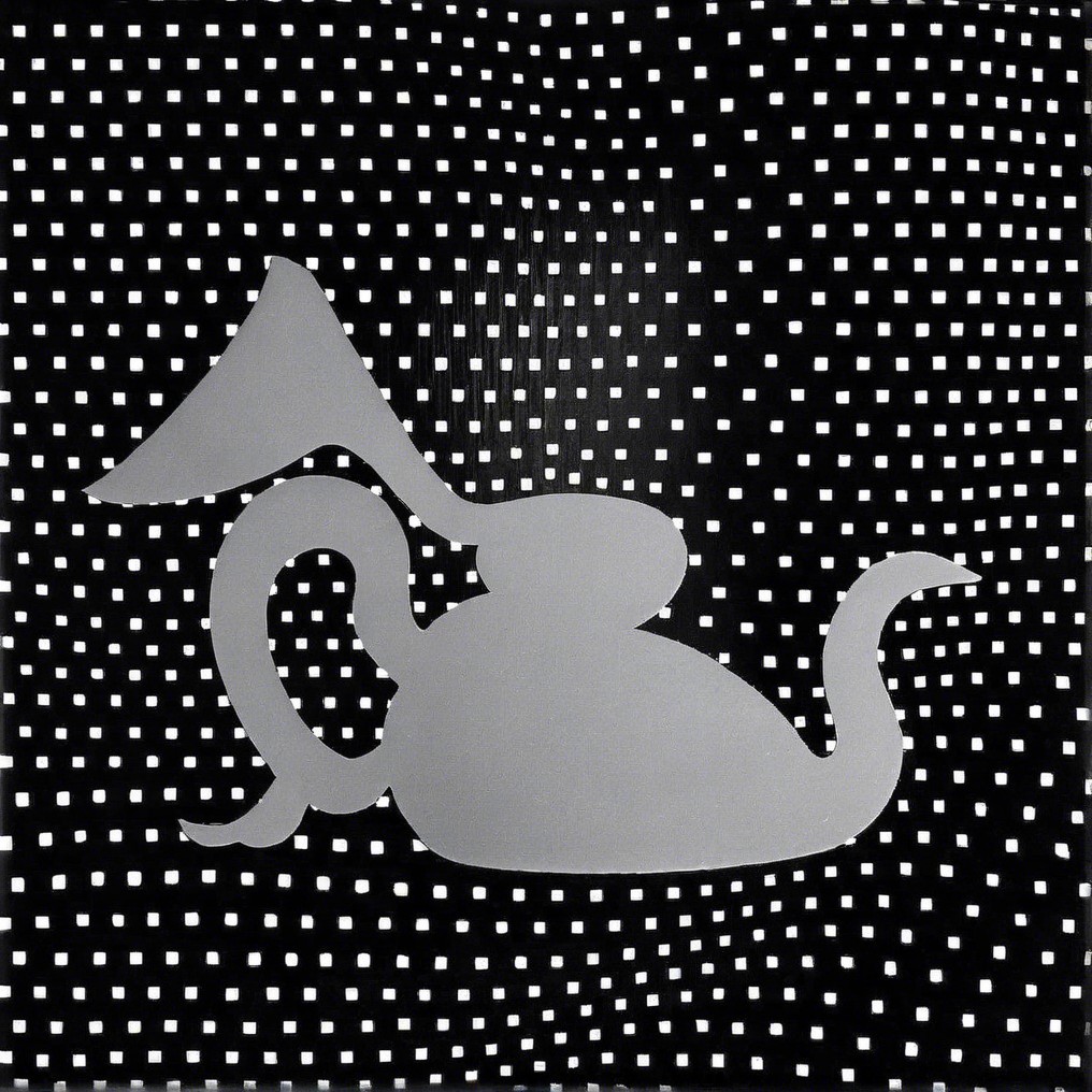 Stylized Teapot Silhouette on Black Background