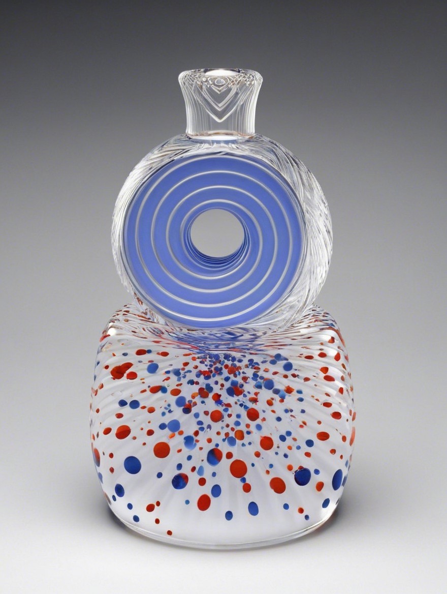 Vibrant Artistic Glass Sculpture with Colorful Design