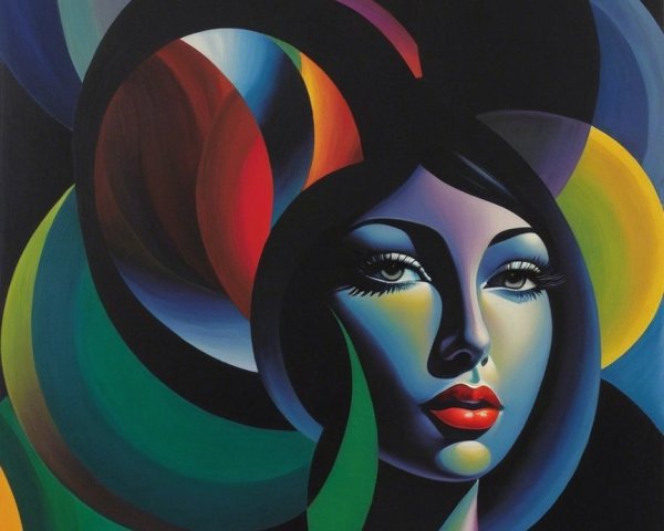 Stylized portrait of a woman with vibrant colors
