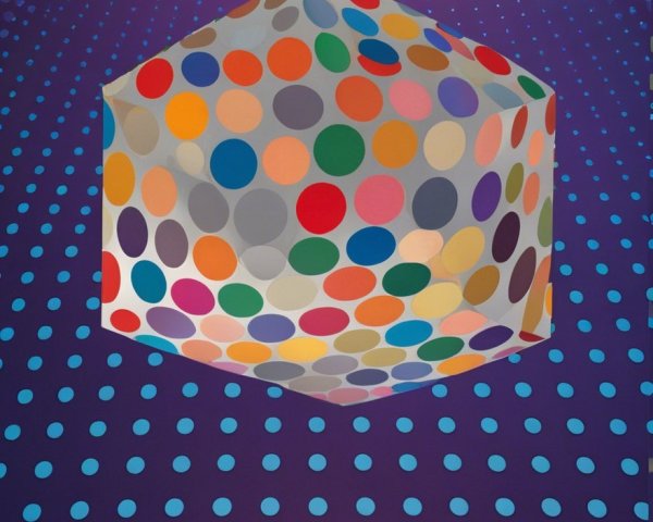 Three-Dimensional Pentagonal Shape with Colorful Dots