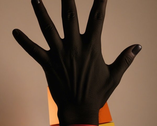 Close-Up of Colorful Bands on Dark-Skinned Hand