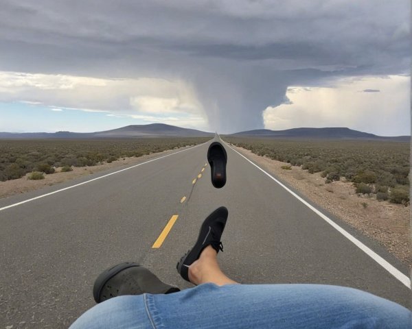 Wide Empty Road Under Dramatic Cloudy Sky