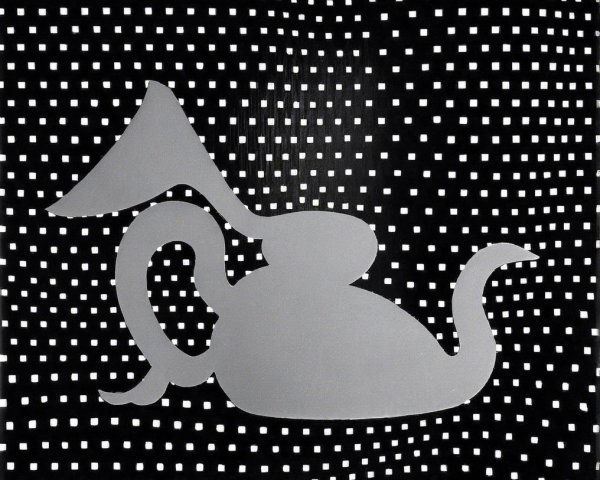 Stylized Teapot Silhouette on Black Background