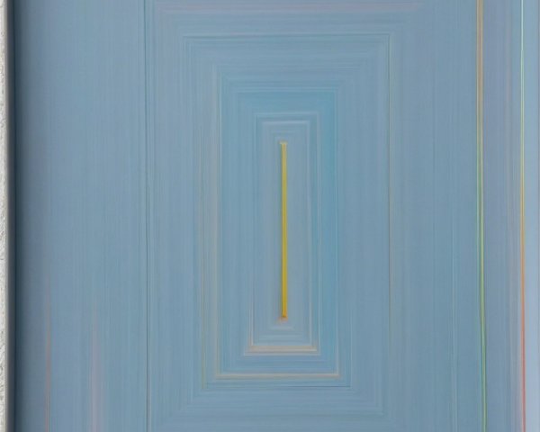 Abstract Painting with Concentric Rectangles and Blues