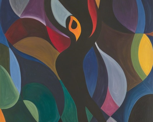 Vibrant Abstract Painting with Dynamic Colors and Shapes