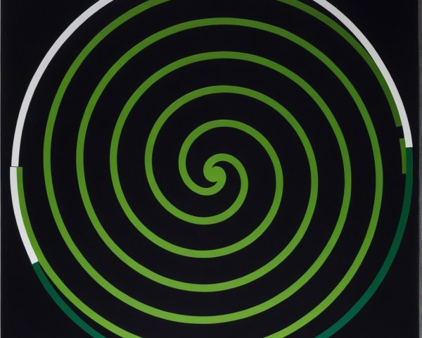 Spiral Design with Green and White Concentric Circles