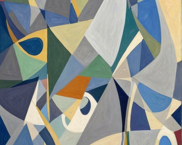 Abstract Geometric Composition with Bold Colors