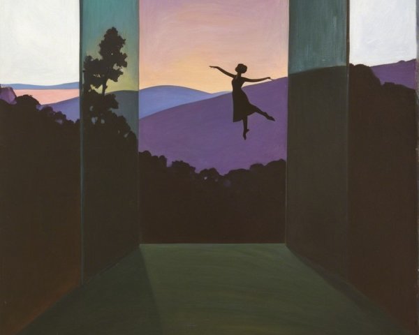 Open Doorway with Dancer and Scenic Landscape