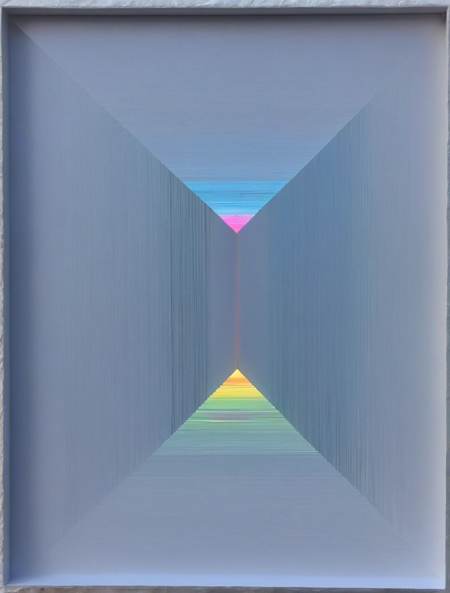 Geometric Abstract Composition in Soft Gray Tones