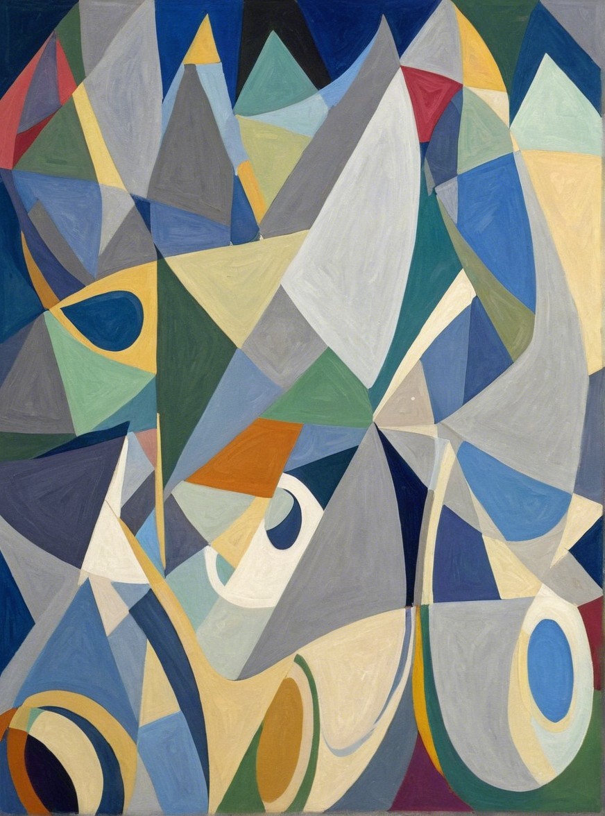 Abstract Geometric Composition with Bold Colors