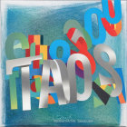 Abstract Composition of Colorful Letters and Shapes