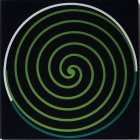 Spiral Design with Green and White Concentric Circles