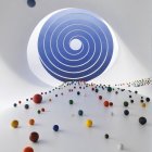 Minimalist White Interior with Abstract Spiral Design