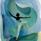 Silhouette of a Dancer with Abstract Background