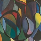 Vibrant Abstract Painting with Dynamic Colors and Shapes