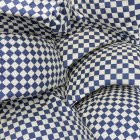 Textured Blue and White Checkered Fabric Design