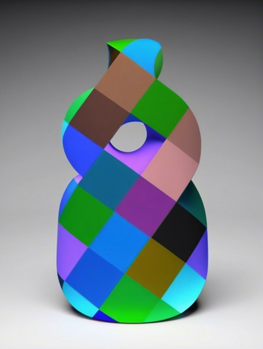 Sculptural Piece with Curvaceous Forms and Colors
