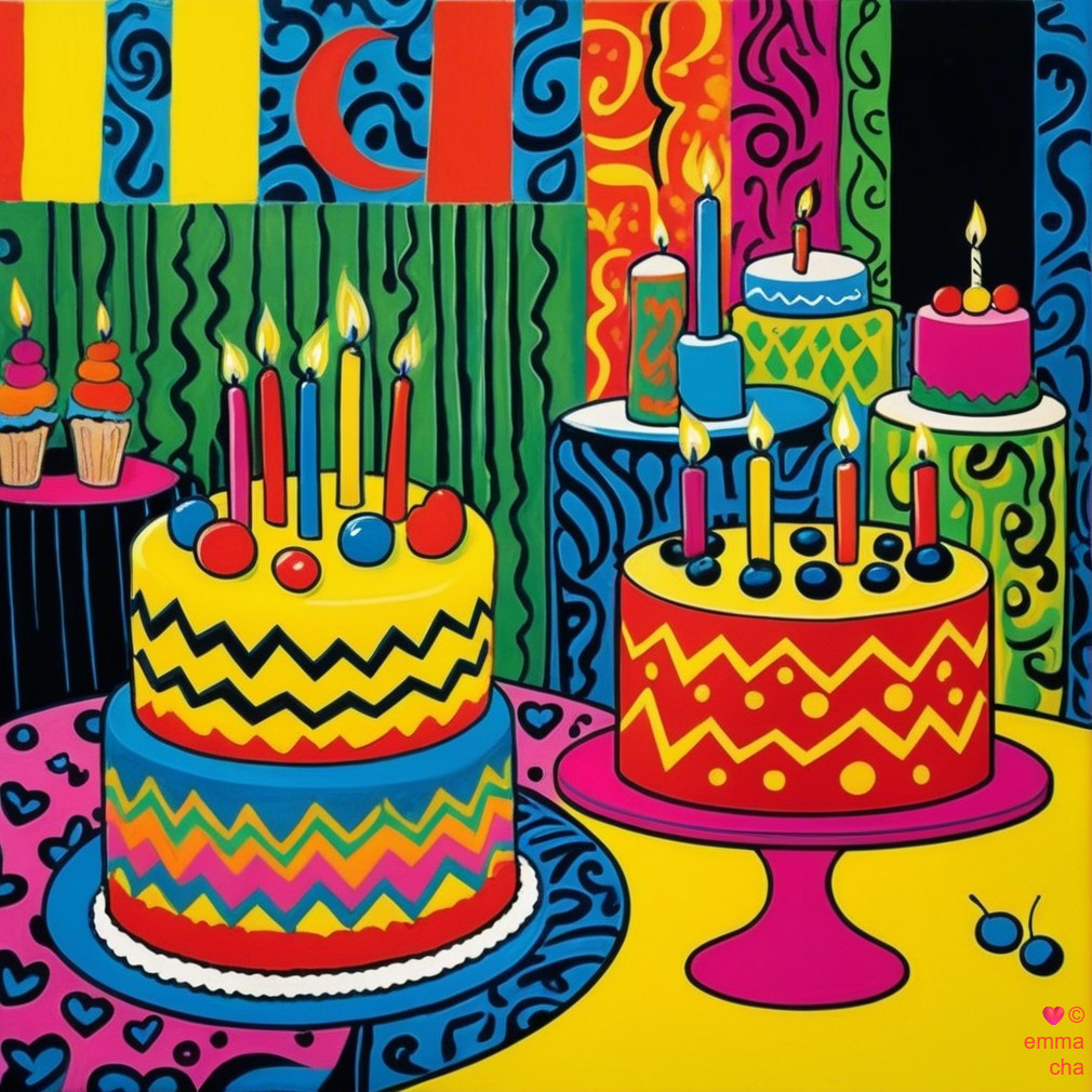 Vibrant Birthday Party Scene with Colorful Decorations