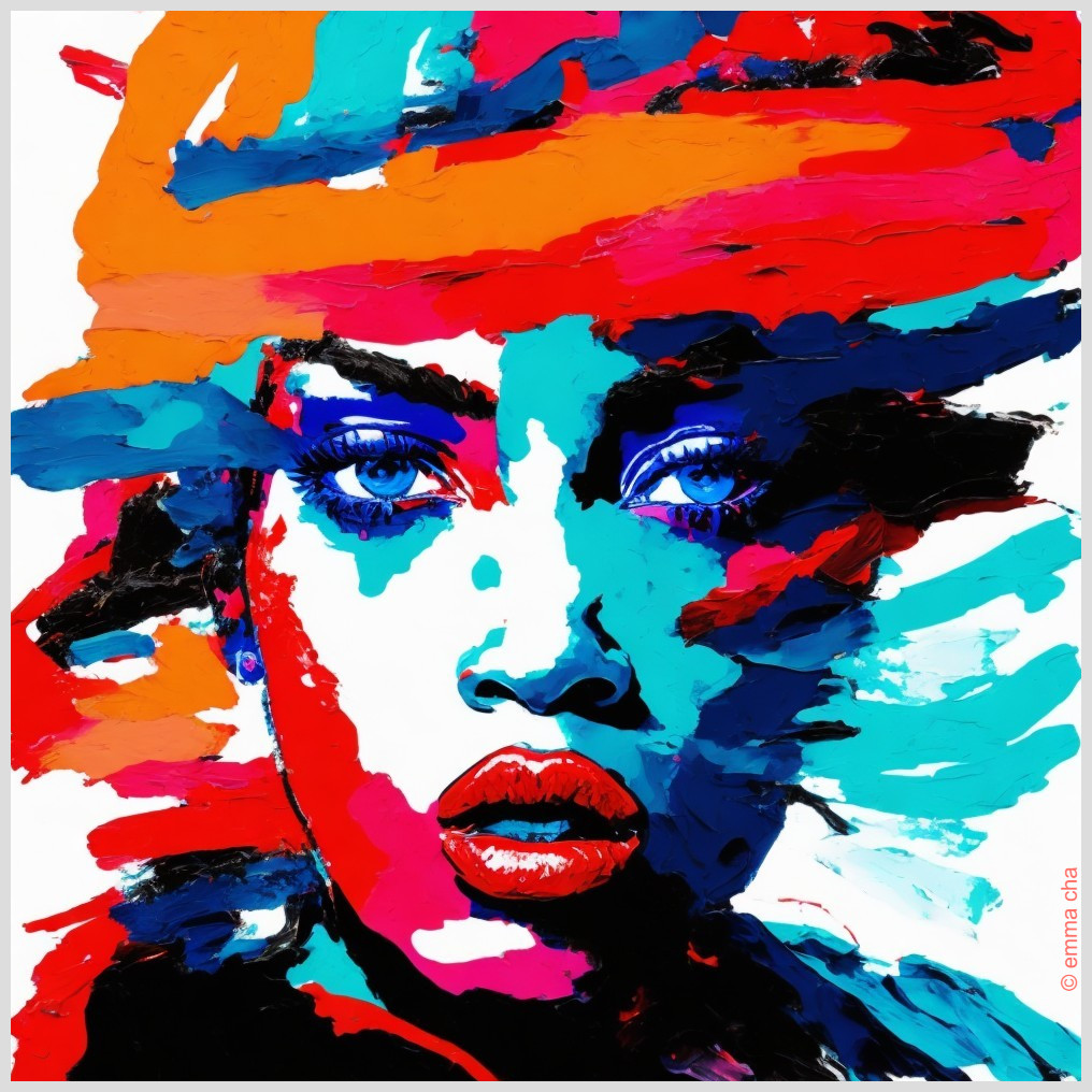 Vibrant Abstract Portrait of a Woman's Face