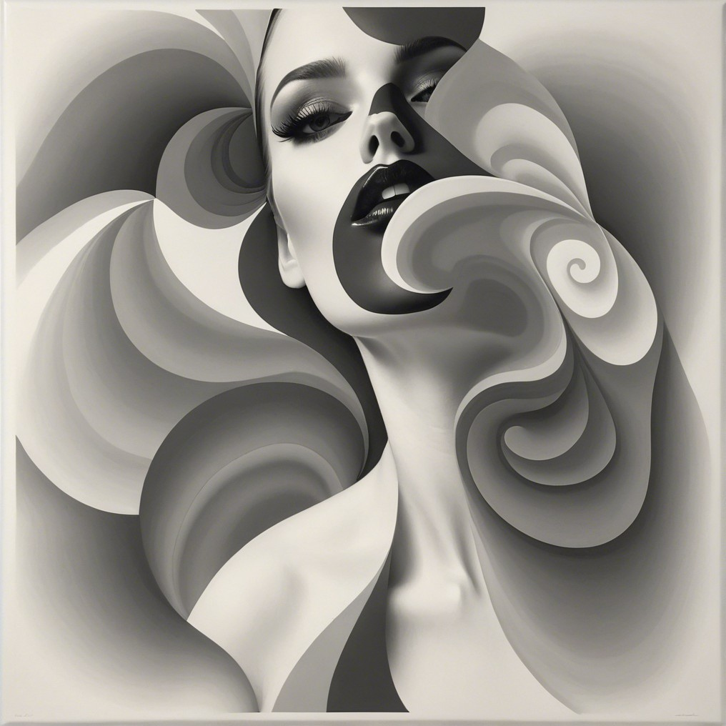 Stylized Portrait of a Woman with Abstract Patterns
