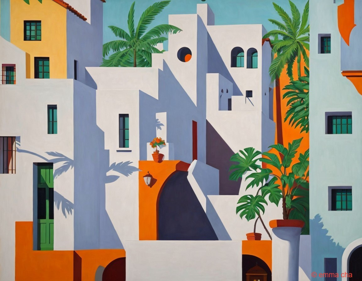 Colorful Mediterranean-Style Building Painting