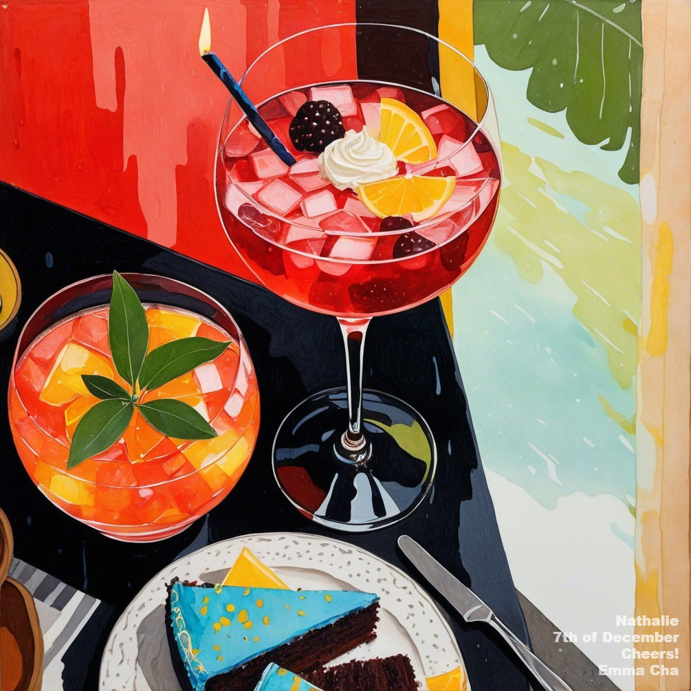 Colorful Cocktails and Desserts in a Festive Setting