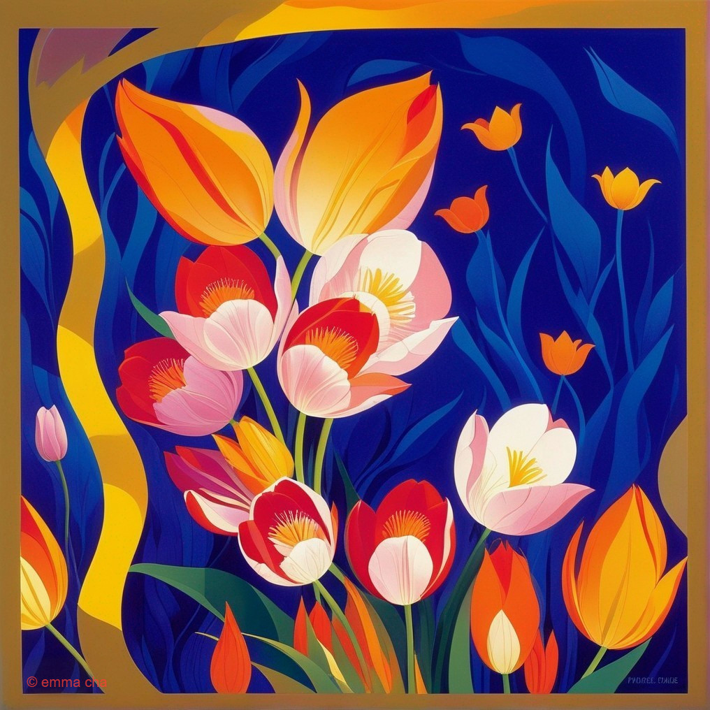 Vibrant Floral Arrangement with Bold Colors and Design