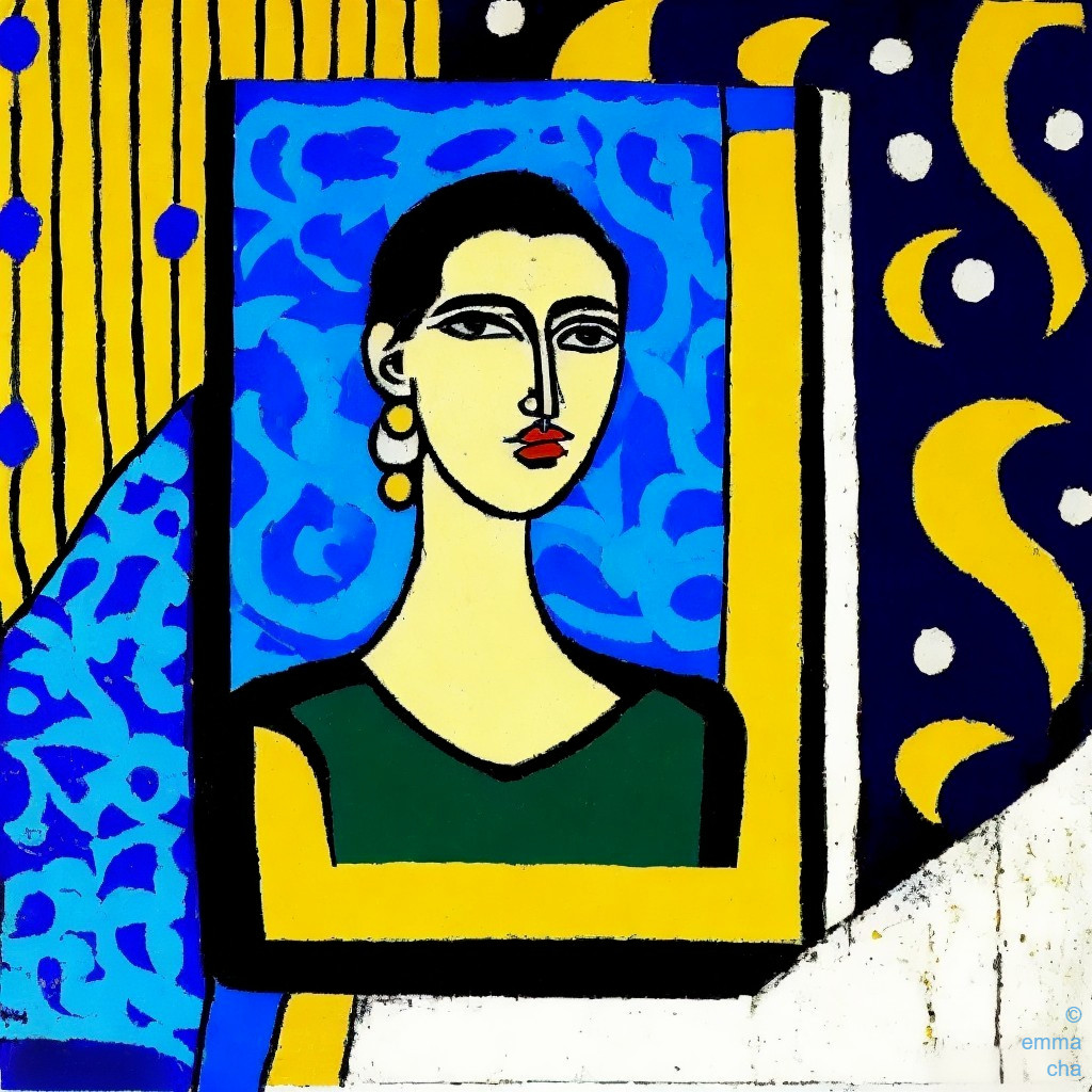 Abstract Portrait of a Woman with Bold Colors