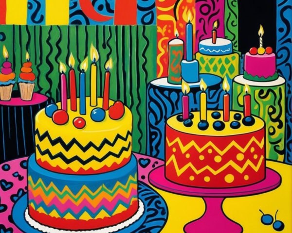 Vibrant Birthday Party Scene with Colorful Decorations