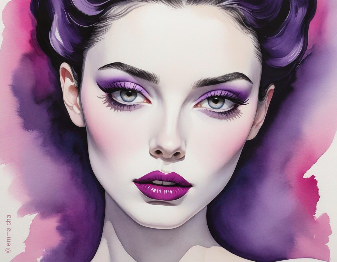 Portrait of a Young Woman with Bold Makeup and Hair