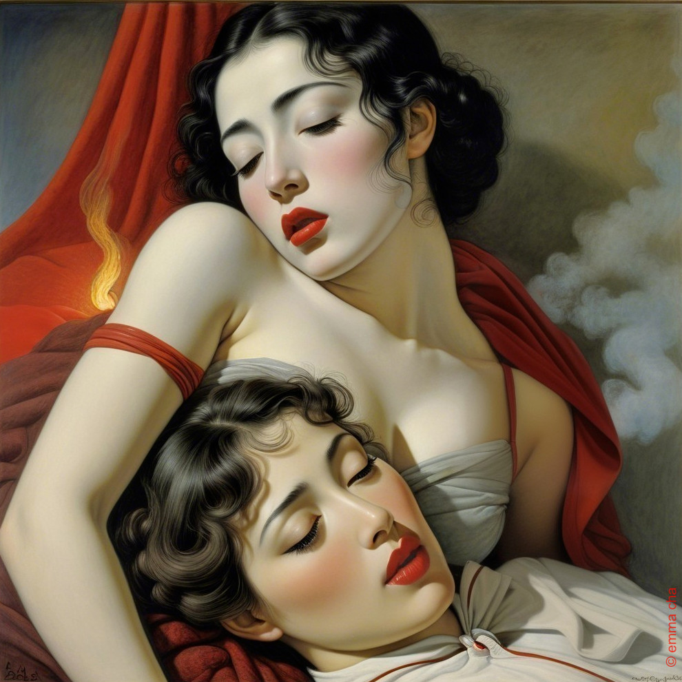 Elegant Figures in Intimate and Tranquil Setting