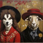 Surreal Portrait of a Man with a Sheep in Attire