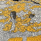 Abstract Figures in Vibrant Surreal Background