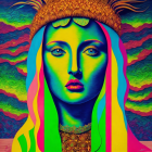 Surreal Portrait of a Woman with Green Skin