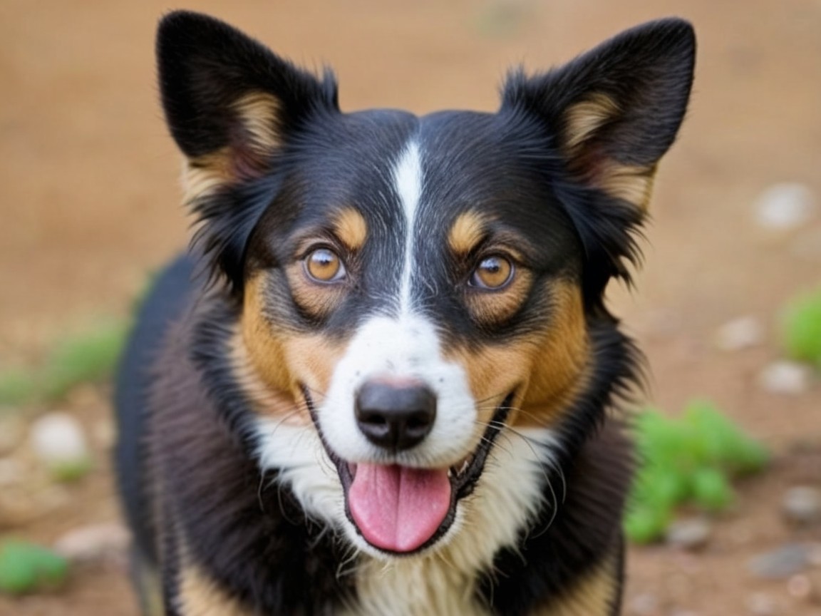 Happy Dog with Shiny Coat and Joyful Expression
