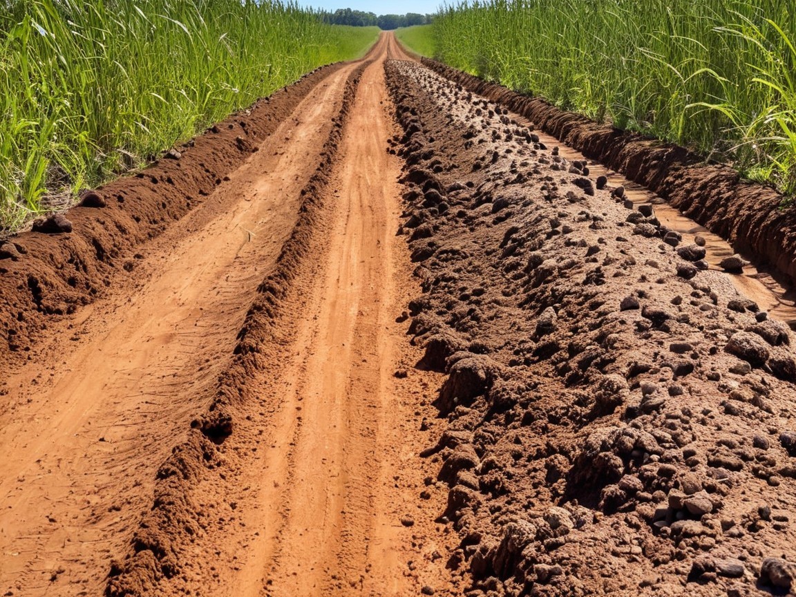 Narrow Dirt Road Through Lush Green Landscape