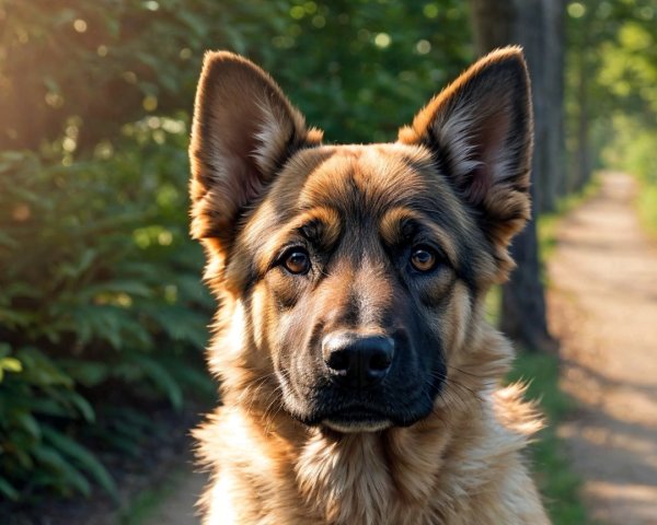Close-up of a fluffy golden-brown dog outdoors