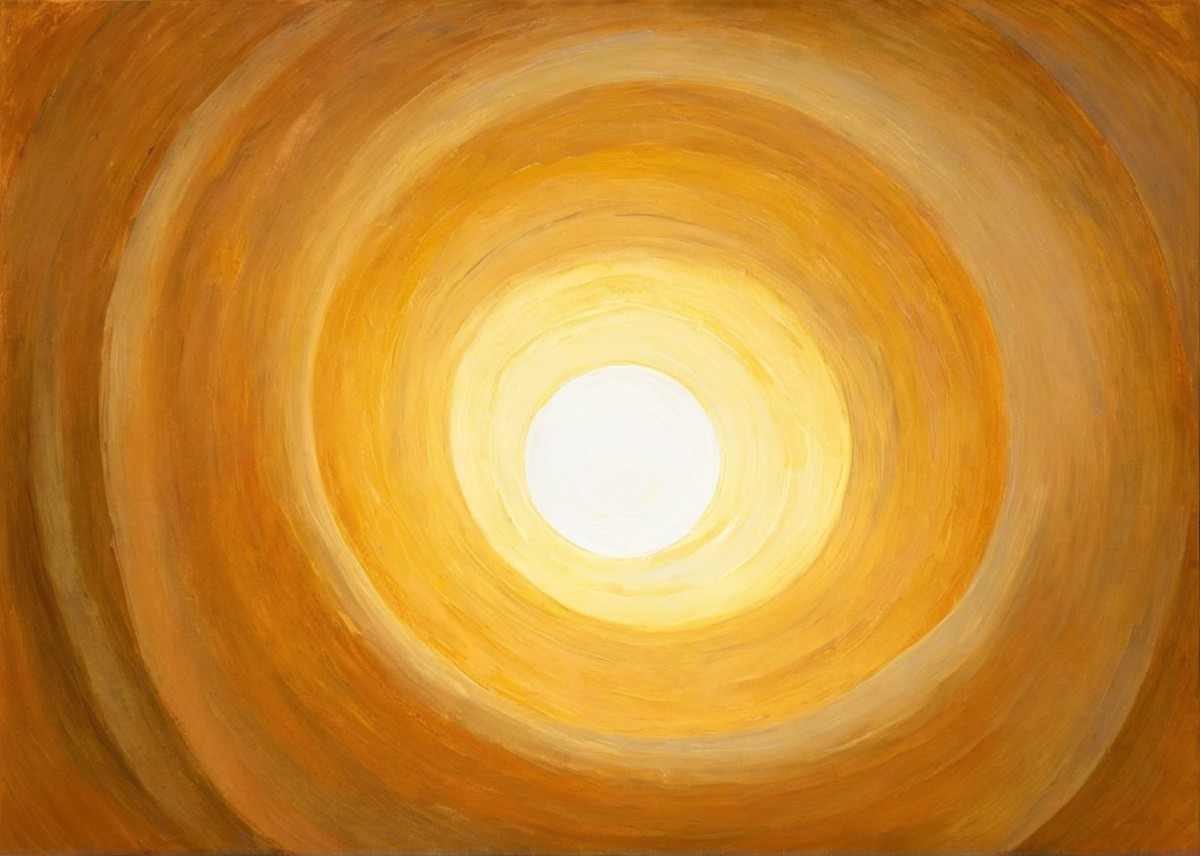 Circular Composition of Warm Gold and Yellow Hues