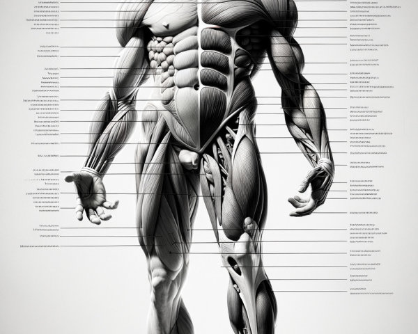 Anatomical Sculpture of a Muscular Male Figure