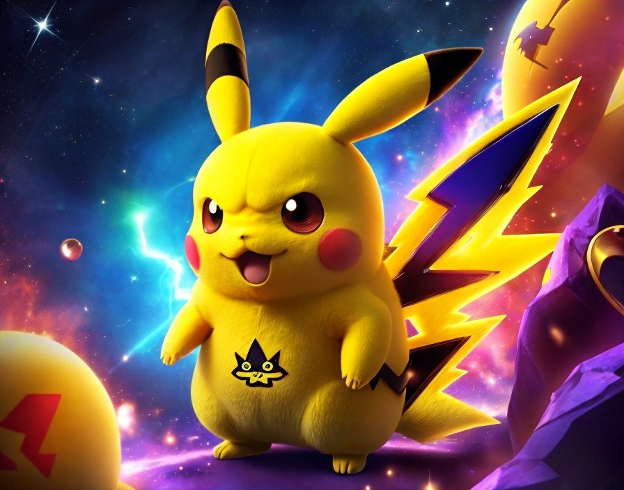 Yellow animated creature in cosmic setting with stars & glowing elements