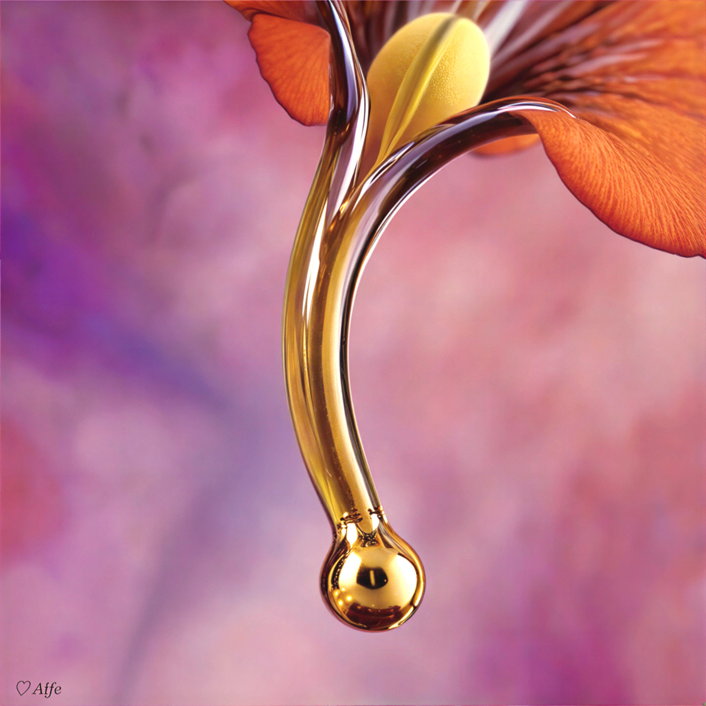 Vibrant Flower with Intricate Structure and Droplet
