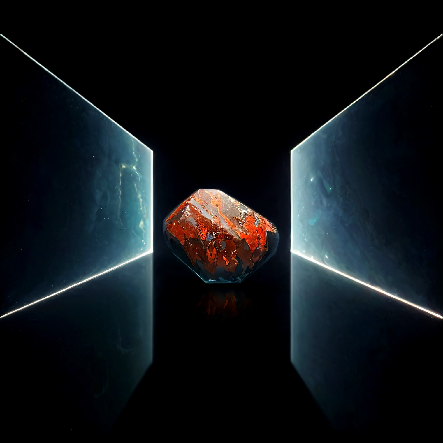 Multicolored Crystal with Translucent Panels Display