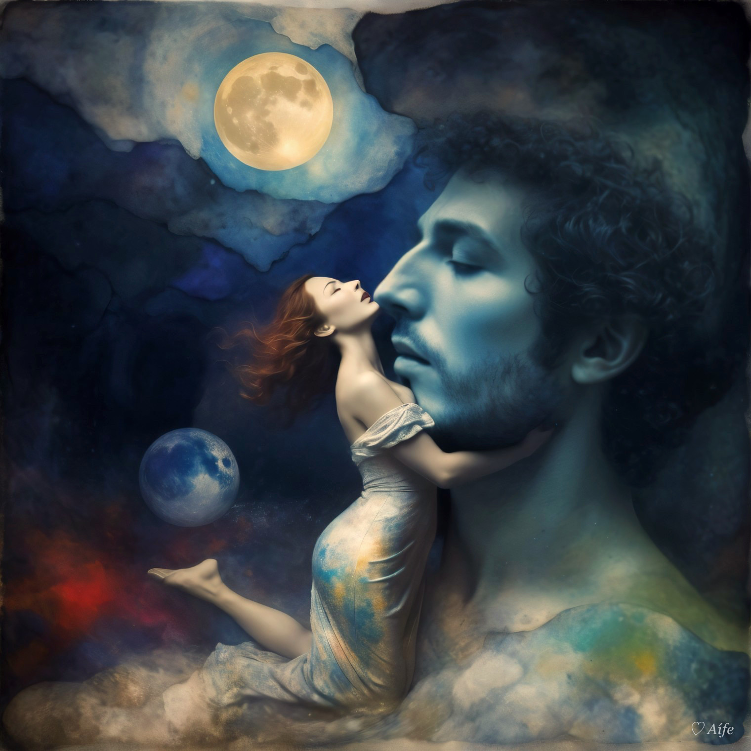Surreal Composition with Ethereal Elements and Figures